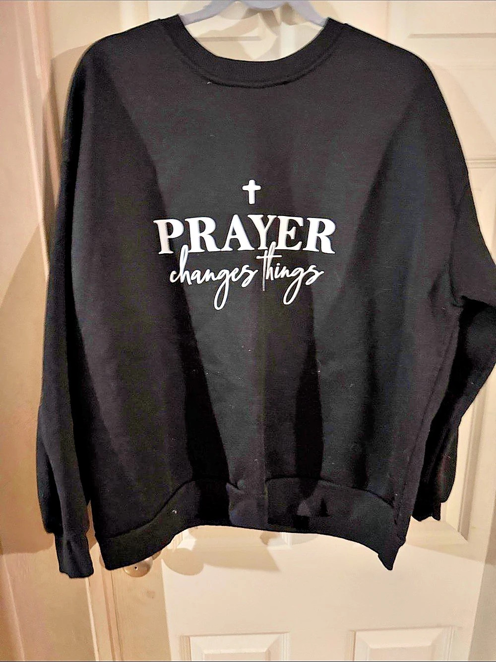 Prayer Changes Things Black 2XL Like New 2 piece sweatsuit.